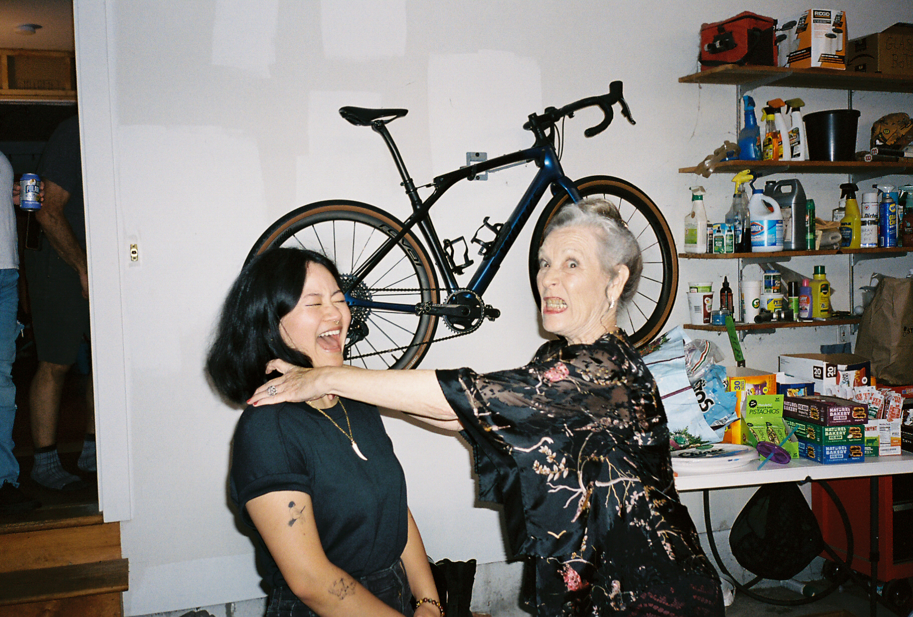 Cast laughing between takes